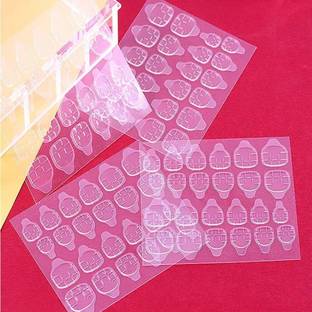 Cosluxe Double-side Glue Nail Sticker Adhesive Flexible Fake Nail Tips 6 Sheet 144pcs