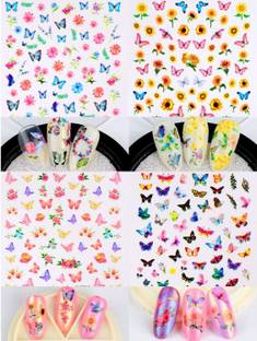 KHLIFA 6 Sheets 3D MIX Nail Art Stickers,mix Patterns