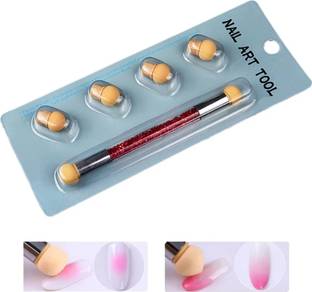 RANORE Sponge Nail Art Tool Pen Dual Head Picking Dotting Nail Pen Brush With 4 Heads