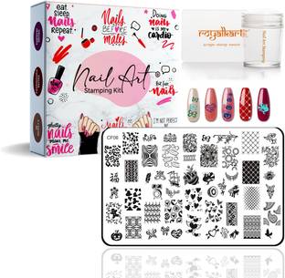 Royalkart Nail Art Stamping Kit Jumbo Image Plate With Soft Nail Silicon Stamper & Scraper (CF06)