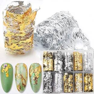 feelhigh Nail Foil Transfer Stickers Nail Art Supplies, 10 Nail Foils Designs Nail Art