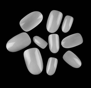NPAH Short Oval False Nails 500Pcs 10Sizes Full Cover Acrylic Nail Tips
