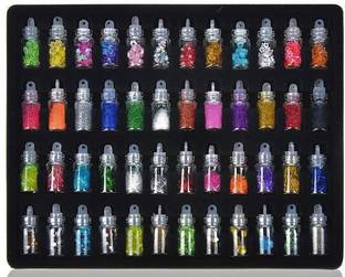 vnz 48 Bottles 3D Random Nail Art Glitter Sequins, Glitter Powder Decoration Kit