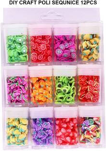 Vintager Set Of 12 Fruit Slices Fruit Nail Art Slices Polymer Clay Slice Nail Sequence