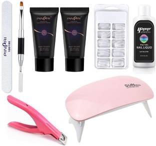 Pin Pai Acrylic Gel Poly Nail Gel Nail Extension Set Kit with UV Nail Lamp