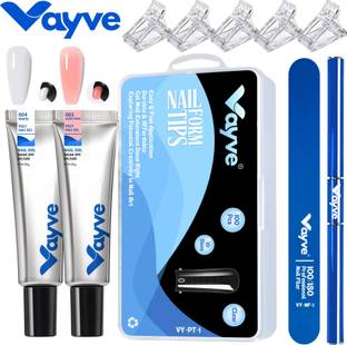 Vayve 2 PolyGel Nude Pink & White DIY Nail Gel Nail Art Kit Polygel Nail Extension Set