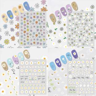SoFire 3D Design Self-Adhesive Nail Art Stickers 3d Nail Decals mix Design (8 sheets)