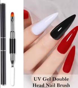 feelhigh Dual Headed Polygel Brush for Extended Poly Gel Nail Art | Polygel UV Nail Brush