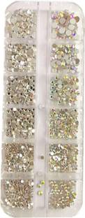 KIRA 12 Grid Nail Accessories Box, Nail Art Rhinestone Crystal Diamonds (05)
