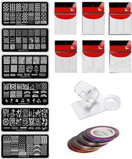 TREXEE 6 Rectangular Image Plates, Clear Jelly 3.8 cm Stamper and Scraper, & Tip Guides