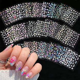maycreate 30 Sheet Golden 3D Nail Art Sticker Charms Assorted Designs