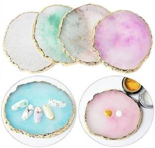 banira NailArt Palettes Nail Mixing Palette Polish Color Mixing Plate Golden Edge Resin