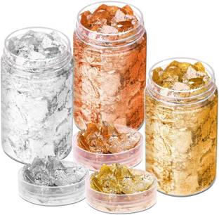 RUBY FACE Nail Decoration Foil Paper Rose Gold, Gold & Silver SET OF 3