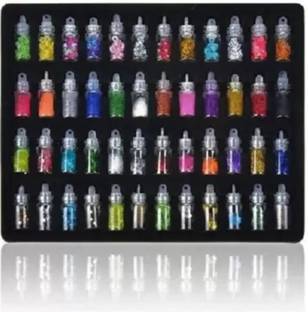 beauty bounty 48 Bottles of 3D Glitter Powder, Nail Art Charms/Tool Sequins Shimmer Stone kit