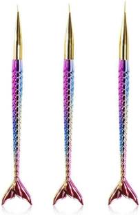 RANORE 3pcs Fish Tail Nail Art Liner Brush Pen Set for Salon Manicure DIY Nail Art Tool