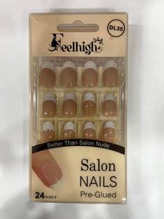 feelhigh 24 pieces Women's Self adhesive/Pre - Glued Pre Designed Nails