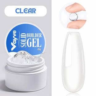 Vayve Solid Builder Gel for Nails, Hard Gel for Nails 3D Sculpting Gel - Clear