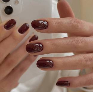 feelhigh 24 Press On Nails Tips Natural Reusable Stick on Nails Jelly Glue on False Nails