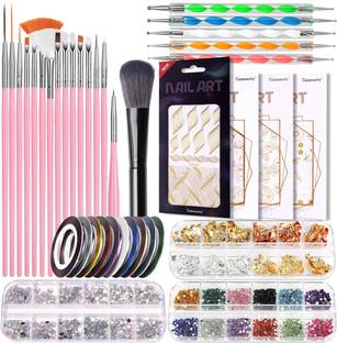 HASTHIP Nail Art Manicure Kit, Nail Art Kit 3D Nail Art Decorations Kit with Nail Art