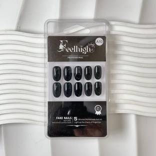 feelhigh 24 Stick on Nails Artificial Fake Nail Set Long Lasting, Quick Fix