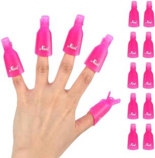 RUBY FACE 10PC Plastic Acrylic Nail Art Soak Off Cap Clip UV Gel Polish Remover Wrap Tool