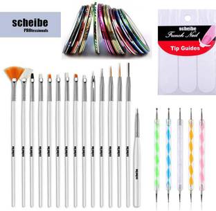 Scheibe 15 pcs Nail Art Brush, 5 pcs Dotting Pen, 5 pcs Nail Tape and 1 Nail Tip