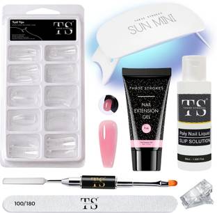 THR3E STROKES Poly Nail Gel Extension Kit for Builder Gel UV Nail Art Kit Nail Extension Set