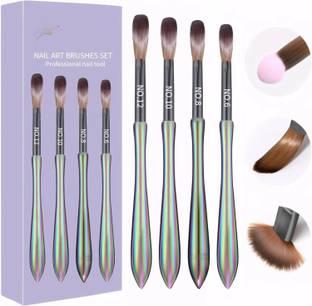NAILWIND 4 Pcs Acrylic Nail Brush Set - Professional Size 6/8/10/12 Acrylic