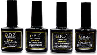 D.B.Z. Top Coat, Base Coat, Nail Primer & Dehydrator, Textured Finish - 7.5ml Each