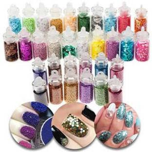 D-Top 12 Bottles/Set 3D Nail Art Kit Random Nail Art Glitter (MULTICOLOR)