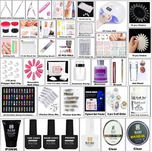 Hilex NAIL ART FULL KIT - POLYGEL KIT - ACRYLIC KIT - NAIL EXTENSION KIT (41 in 1 Kit)