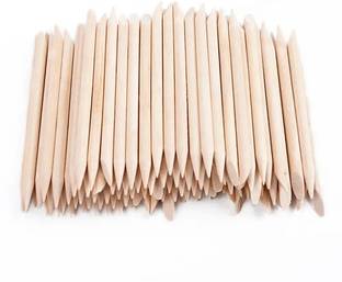 Gleevia 100pcs Orange Wooden Sticks Dual Sided Multi Functional Cuticle Pusher & Remover