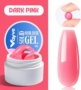 Vayve Solid Builder Gel for Nails, Hard Gel for Nails 3D Sculpting Gel - Dark Pink