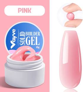 Vayve Solid Builder Gel for Nails, Hard Gel for Nails 3D Sculpting Gel - Pink