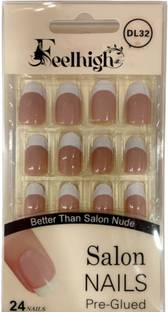 feelhigh 24 pieces Women's Self adhesive/Pre - Glued Pre Designed Nails