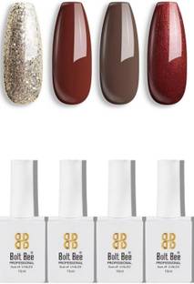 BOLT BEE Gel Nail Polish, Super Glossy, Quick Drying, Set 15ml Each (101,62,8,65)