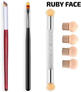 RUBY FACE Ombre Nail Art Brush Set Wooden Gel Builder Brush Double Head Nail Shading Pen