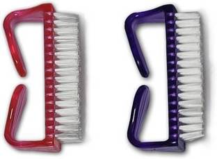 Elecsera Nail Brush 2 Pc Set | Handle Grip Nail Brush Hand Finger Toe Nail Cleaning