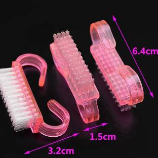 NEWGEN ENTERPRISES Nail Art Nail Cleaning Brush Tool Manicure Pedicure Multicolor Pack of 1
