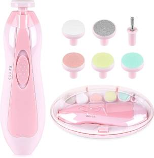 kepptal Baby Nail Trimmer Filer for Electric with 6 Grinding Heads Safe for Kids (Pink)