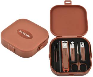 TOMATUS 8 Pcs Stainless Steel Nail Care Set with Portable Storage Box Anti-Splash Design