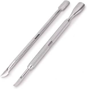 Glamezone Manicure and Pedicure Tool for Fingernail and Dual Ended Cuticle Pusher Set of 2