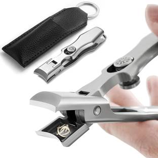 maycreate Nail Clippers Stainless Steel Nail Cutter with Leather Cover Toenail Clippers