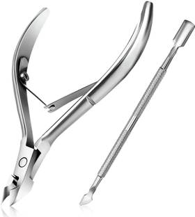 THR3E STROKES Cuticle Cutter + Cuticle Pusher | Cuticle Cutter Clipper Pedicure Manicure Tools