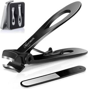 maycreate Steel Toenail Clippers Set with Nail File, Big Nail Cutter for Men,