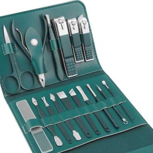 YNV TRADER 16 Pcs Stainless Steel Manicure Pedicure Set Nail Clipper Grooming Kit