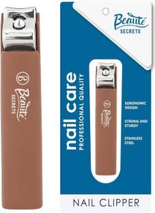 Beaute Secrets Nail Clippers for Thick Nails with Catcher, Soft Grip Rubber Handle Nail Cutter