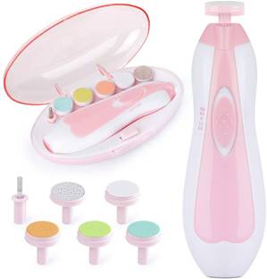 skyunion Electric Baby Nail Trimmer with 6 Grinding Heads Safe for Newborn Baby ( PINK