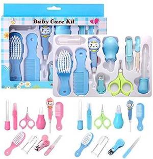En ligne Baby Care Kit, Healthcare and Grooming Set for Babies & Kids (Pack of 10, Blue)