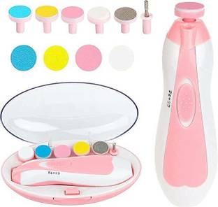 Showell New Baby Nail File Electric,Baby Nail Trimmer Heads Safe (Pink)